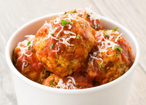 chicken meatballs in cup